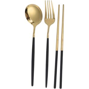 Unique 1 Set Flatware Sets Dishwasher Safe Fork Spoon Chopsticks 3-Piece Set 410 Stainless Steel Silver Tone 23.7x6x6cm Gold Tone Black 0.01 In. L X 0.01 In. W X 0.01 In. H Unique 1 Set Flatware Sets Dishwasher Safe Fork Spoon Chopsticks 3-Piece Set 410 Stainless Steel Silver Tone 23.7x6x6cm Gold Tone Black 0.01 In. L X 0.01 In. W X 0.01 In. H