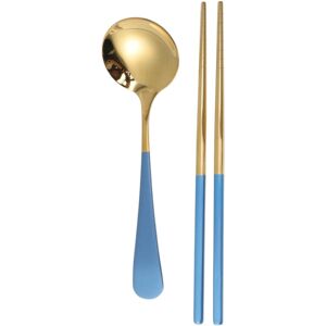 Unique 1 Set Flatware Sets Dishwasher Safe Viral Spoon Chopsticks 2-Piece Set with Clear Box 304 Stainless Steel 20.8x5.6x4cm Gold Tone Blue 0.01 In. L X 0.01 In. W X 0.01 In. H Unique 1 Set Flatware Sets Dishwasher Safe Viral Spoon Chopsticks 2-Piece Set with Clear Box 304 Stainless Steel 20.8x5.6x4cm Gold Tone Blue 0.01 In. L X 0.01 In. W X 0.01 In. H