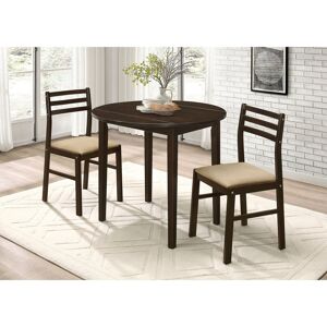 Coaster Bucknell 3-piece Round Drop Leaf Dining Table Set Cappuccino 3-Piece Sets Coaster Bucknell 3-piece Round Drop Leaf Dining Table Set Cappuccino 3-Piece Sets