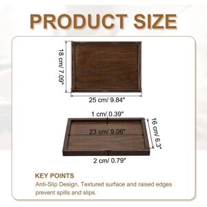 Unique Wooden Serving Tray Rectangular Decorative Platter Brown 9.8x7.1 Inch Unique Wooden Serving Tray Rectangular Decorative Platter Brown 9.8x7.1 Inch