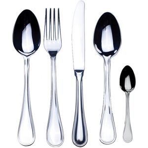 Mepra Boheme Flatware Set with Moka Spoon and H/H Knives - 30 Pieces - Stainless Steel Silver Service for 6 Mepra Boheme Flatware Set with Moka Spoon and H/H Knives - 30 Pieces - Stainless Steel Silver Service for 6