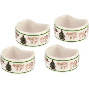 Spode Christmas Tree Gold Collection Set of 4 Napkin Rings - 2.75 Inch Green,Gold,White 2.75 Inch Spode Christmas Tree Gold Collection Set of 4 Napkin Rings - 2.75 Inch Green,Gold,White 2.75 Inch