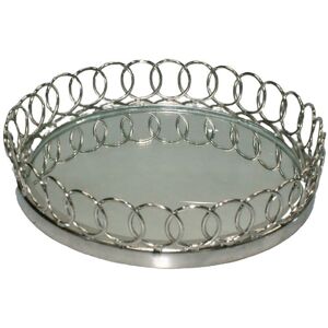 Jiallo Gala Gallery 13.75-inch Round Polished Metal Serving Tray Silver 13.75 In. L X 13.75 In. W X 2.25 In. H Jiallo Gala Gallery 13.75-inch Round Polished Metal Serving Tray Silver 13.75 In. L X 13.75 In. W X 2.25 In. H