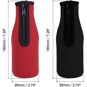 Unique Beer Bottle Sleeves Cooler Insulator Collapsible Neoprene Covers with Zipper - 330ml to 350ml Black,Red 330ml to 350ml Unique Beer Bottle Sleeves Cooler Insulator Collapsible Neoprene Covers with Zipper - 330ml to 350ml Black,Red 330ml to 350ml