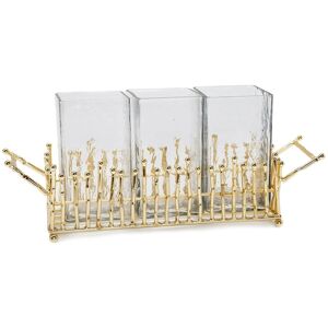 Classic Touch Cutlery Holder with Gold Symmetrical Design Gold 3.25 In. L X 11.5 In. W X 5.75 In. H Classic Touch Cutlery Holder with Gold Symmetrical Design Gold 3.25 In. L X 11.5 In. W X 5.75 In. H