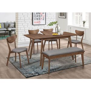 Coaster Alfredo Natural Walnut Butterfly Leaf Dining Set Brown 6-Piece Coaster Alfredo Natural Walnut Butterfly Leaf Dining Set Brown 6-Piece