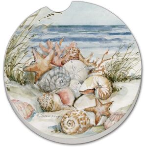 CounterArt Coastal Sanctuary 2 Pack Absorbent Stone Coaster for Vehicle Cup Holder 2.6” Diameter Manufactured in The USA Multi 2.5 In. L X 2.5 In. W X 1.0 In. D CounterArt Coastal Sanctuary 2 Pack Absorbent Stone Coaster for Vehicle Cup Holder 2.6” Diameter Manufactured in The USA Multi 2.5 In. L X 2.5 In. W X 1.0 In. D