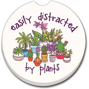 CounterArt Absorbent Stoneware Car Coaster, Easily Distracted, Set of 2 Multi 2.6 In. L X 2.6 In. W X 1.0 In. D CounterArt Absorbent Stoneware Car Coaster, Easily Distracted, Set of 2 Multi 2.6 In. L X 2.6 In. W X 1.0 In. D