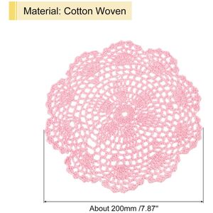 Unique Crochet Doilies, 8 Inch - Handmade Crochet Cotton Coaster Pink 6Pcs Unique Crochet Doilies, 8 Inch - Handmade Crochet Cotton Coaster Pink 6Pcs