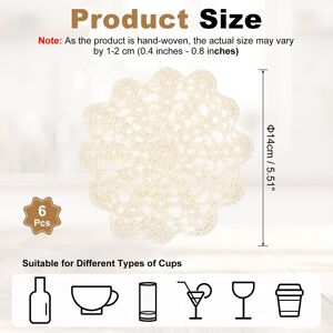 Unique Crocheted Cotton Doilies, Lace Doilies for Tables Cloth Lace Placemats Handmade Tray Doilies Round Cups Coasters Beige 6Pcs Unique Crocheted Cotton Doilies, Lace Doilies for Tables Cloth Lace Placemats Handmade Tray Doilies Round Cups Coasters Beige 6Pcs