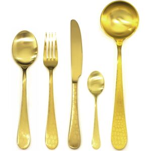 Mepra Coccodrillo Flatware Set - 49 Pieces Ice Gold Service for 12 Mepra Coccodrillo Flatware Set - 49 Pieces Ice Gold Service for 12