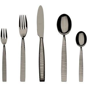 Mepra Tigre Flatware Set with Cake Forks - 30 Pieces Black Gold Service for 6 Mepra Tigre Flatware Set with Cake Forks - 30 Pieces Black Gold Service for 6