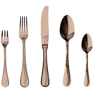 Mepra Caccia Flatware Set with Cake Forks - 30 Pieces Bronze Service for 6 Mepra Caccia Flatware Set with Cake Forks - 30 Pieces Bronze Service for 6