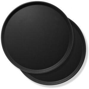 Jubilee Set of 2 Round Restaurant Serving Trays NonSlip NSF Black 16 Jubilee Set of 2 Round Restaurant Serving Trays NonSlip NSF Black 16