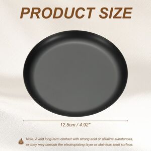 Unique Round Serving Trays, Stainless Steel Decorative Jewelry Dish, Small Vanity Tray for Bathroom Aromatherapy Candle Drink Plate, Black 12.5 x 12.5 x 1.1cm / 4.92 x 4.92 x 0.43 Unique Round Serving Trays, Stainless Steel Decorative Jewelry Dish, Small Vanity Tray for Bathroom Aromatherapy Candle Drink Plate, Black 12.5 x 12.5 x 1.1cm / 4.92 x 4.92 x 0.43