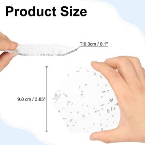 Unique 2pcs Foil Acrylic Drinks Coaster Hexagon Table Coaster Decor Silver 0.1 In. W X 0.1 In. D Unique 2pcs Foil Acrylic Drinks Coaster Hexagon Table Coaster Decor Silver 0.1 In. W X 0.1 In. D