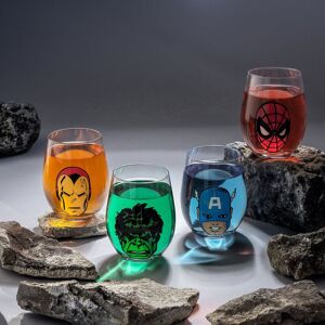 JoyJolt Marvel Heroes Stemless Drinking Glasses - 19 oz - Set of 4 Clear Set of 4 JoyJolt Marvel Heroes Stemless Drinking Glasses - 19 oz - Set of 4 Clear Set of 4