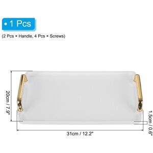 Unique Plastic Serving Tray with Gold Handle, Decorative Tray Jewelry Platter White 12.2 Unique Plastic Serving Tray with Gold Handle, Decorative Tray Jewelry Platter White 12.2