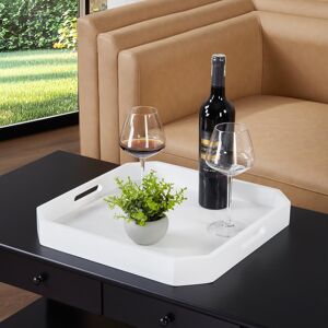 Convenience Concepts Palm Beach Geometric Decorative Serving Tray White 16.75 In. L X 16.75 In. W X 2.0 In. H Convenience Concepts Palm Beach Geometric Decorative Serving Tray White 16.75 In. L X 16.75 In. W X 2.0 In. H