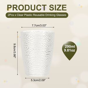 Unique Clear Plastic Reusable Drinking Glasses, 6.8oz Hobnail Water Cup(Brown, 2Pcs) Transparent 9.8oz Unique Clear Plastic Reusable Drinking Glasses, 6.8oz Hobnail Water Cup(Brown, 2Pcs) Transparent 9.8oz