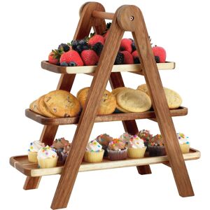 MegaChef 3 Tiered Acacia Wood Rectangular Stacked Tray Set Perfect For Serving Brown 17.1 In. L X 7.0 In. W X 17.0 In. H MegaChef 3 Tiered Acacia Wood Rectangular Stacked Tray Set Perfect For Serving Brown 17.1 In. L X 7.0 In. W X 17.0 In. H
