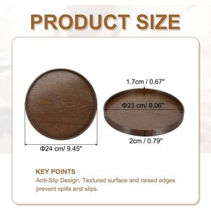 Unique Wooden Serving Tray Round Decorative Platter Brown 9.5 Inch Unique Wooden Serving Tray Round Decorative Platter Brown 9.5 Inch