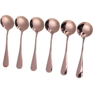 Unique 1 Set Flatware Sets Dishwasher Safe Small Round Spoons 6-Piece Set Stainless Steel Gold Tone 13x3.6cm Rose Gold Tone 0.01 In. L X 0.01 In. W X 0.01 In. H Unique 1 Set Flatware Sets Dishwasher Safe Small Round Spoons 6-Piece Set Stainless Steel Gold Tone 13x3.6cm Rose Gold Tone 0.01 In. L X 0.01 In. W X 0.01 In. H