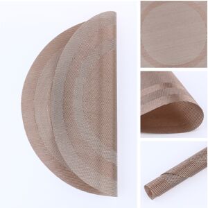 Unique Set of 6 Round Placemats for Kitchen Dining Table Decor Heat Resistant Table Placemats Wipeable Table Mat - 15*15in Champagne 15*15in Unique Set of 6 Round Placemats for Kitchen Dining Table Decor Heat Resistant Table Placemats Wipeable Table Mat - 15*15in Champagne 15*15in