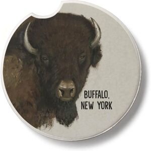 CounterArt Absorbent Stoneware Car Coaster, Buffalo Head, Set of 2 Multi 2.5 In. L X 2.5 In. W X 0.2 In. H CounterArt Absorbent Stoneware Car Coaster, Buffalo Head, Set of 2 Multi 2.5 In. L X 2.5 In. W X 0.2 In. H