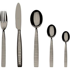 Mepra Tigre Flatware Set with Moka Spoons - 30 Pieces Black Gold Service for 6 Mepra Tigre Flatware Set with Moka Spoons - 30 Pieces Black Gold Service for 6
