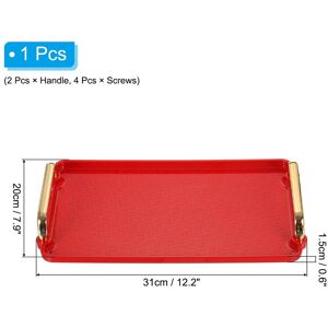 Unique Plastic Serving Tray with Gold Handle, Decorative Tray Jewelry Platter Red 12.2 Unique Plastic Serving Tray with Gold Handle, Decorative Tray Jewelry Platter Red 12.2