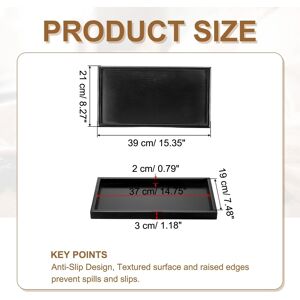 Unique Wooden Serving Tray Rectangular Decorative Platter Black 15.4x8.3 Inch Unique Wooden Serving Tray Rectangular Decorative Platter Black 15.4x8.3 Inch