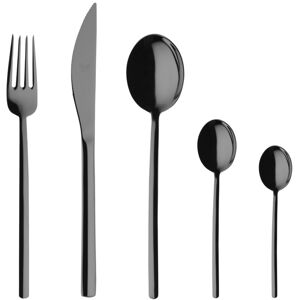 Mepra Due Flatware Set with Moka Spoons - 30 Pieces Black Gold Service for 6 Mepra Due Flatware Set with Moka Spoons - 30 Pieces Black Gold Service for 6
