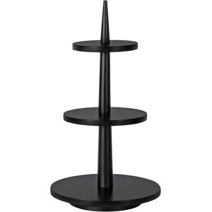 Kate and Laurel Praxis Wood Tiered Tray Black 12x12x23 Kate and Laurel Praxis Wood Tiered Tray Black 12x12x23