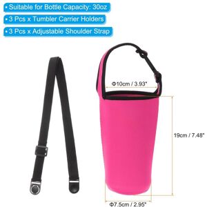 Unique Tumbler Carrier Holders with Shoulder Strap, Reusable Neoprene Insulated Mug Water Bottle Protector - 30oz Rose Red 30oz Unique Tumbler Carrier Holders with Shoulder Strap, Reusable Neoprene Insulated Mug Water Bottle Protector - 30oz Rose Red 30oz