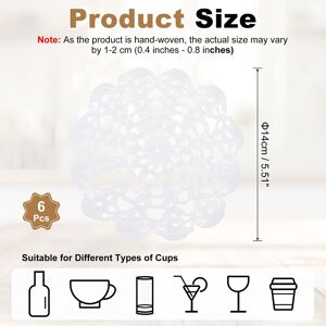 Unique Crocheted Cotton Doilies, Lace Doilies for Tables Cloth Lace Placemats Handmade Tray Doilies Round Cups Coasters White 6Pcs Unique Crocheted Cotton Doilies, Lace Doilies for Tables Cloth Lace Placemats Handmade Tray Doilies Round Cups Coasters White 6Pcs