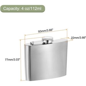 Unique 4oz 112ml Stainless Steel Hip Flask for Camping Hiking Outdoor Activity, Silver Silver 4oz Unique 4oz 112ml Stainless Steel Hip Flask for Camping Hiking Outdoor Activity, Silver Silver 4oz