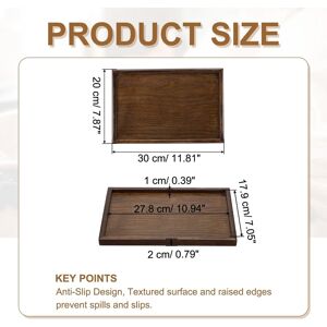 Unique Wooden Serving Tray Rectangular Decorative Platter Brown 11.8x7.9 Inch Unique Wooden Serving Tray Rectangular Decorative Platter Brown 11.8x7.9 Inch
