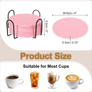 Unique Silicone Coasters with Holder, Round Coaster for Drink, Non-Slip Non-Stick Heat Resistant Place Mats Washable Pink 12 Pcs Unique Silicone Coasters with Holder, Round Coaster for Drink, Non-Slip Non-Stick Heat Resistant Place Mats Washable Pink 12 Pcs