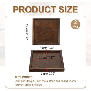 Unique Wooden Serving Tray ,Square Decorative Platter, - Brown 8.7x8.7 Inch Unique Wooden Serving Tray ,Square Decorative Platter, - Brown 8.7x8.7 Inch