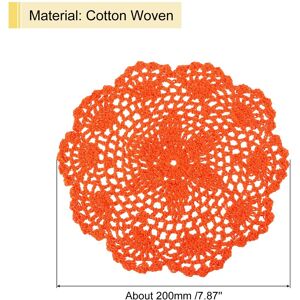 Unique Crochet Doilies, 8 Inch - Handmade Crochet Cotton Coaster Orange 8Pcs Unique Crochet Doilies, 8 Inch - Handmade Crochet Cotton Coaster Orange 8Pcs