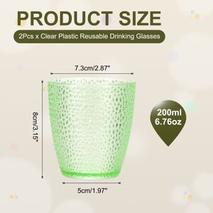 Unique Clear Plastic Reusable Drinking Glasses, 6.8oz Hobnail Water Cup(Brown, 2Pcs) Green 6.8oz Unique Clear Plastic Reusable Drinking Glasses, 6.8oz Hobnail Water Cup(Brown, 2Pcs) Green 6.8oz