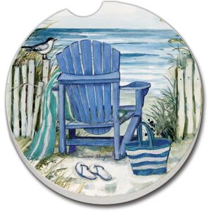 Counterart Absorbent Stoneware Car Coaster, By The Sea Chair, Set of 2 - 2.5 Multi 2.5 Counterart Absorbent Stoneware Car Coaster, By The Sea Chair, Set of 2 - 2.5 Multi 2.5