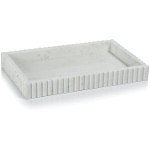 Zodax Calabria Scalloped Vanity Marble Tray - White Large Zodax Calabria Scalloped Vanity Marble Tray - White Large