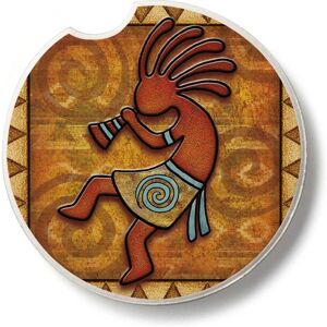 CounterArt Kokopelli 2 Pack Absorbent Stone Coaster for Vehicle Cup Holder 2.6” Diameter Manufactured in The USA Multi 2.5 In. L X 2.5 In. W X 1.0 In. D CounterArt Kokopelli 2 Pack Absorbent Stone Coaster for Vehicle Cup Holder 2.6” Diameter Manufactured in The USA Multi 2.5 In. L X 2.5 In. W X 1.0 In. D