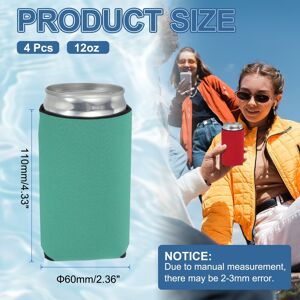 Unique Can Sleeve Can Cooler, Neoprene Beer Bottle Cover - 12oz Cyan 12oz Unique Can Sleeve Can Cooler, Neoprene Beer Bottle Cover - 12oz Cyan 12oz