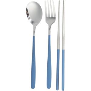 Unique 1 Set Flatware Sets Dishwasher Safe Fork Spoon Chopsticks 3-Piece Set with Box 410 Stainless Steel Gold Tone 23.7x6x6cm Blue 0.01 In. L X 0.01 In. W X 0.01 In. H Unique 1 Set Flatware Sets Dishwasher Safe Fork Spoon Chopsticks 3-Piece Set with Box 410 Stainless Steel Gold Tone 23.7x6x6cm Blue 0.01 In. L X 0.01 In. W X 0.01 In. H