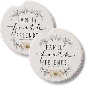 Thirstystone Family Faith Friends 2 Pack Stone Car Coaster for Vehicle Cup Holders Each 2.6” Diameter Manufactured in The USA Multi-Color 2.6 In. L X 2.6 In. W X 0.3 In. D Thirstystone Family Faith Friends 2 Pack Stone Car Coaster for Vehicle Cup Holders Each 2.6” Diameter Manufactured in The USA Multi-Color 2.6 In. L X 2.6 In. W X 0.3 In. D