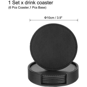 Unique 1 Set Leather Drink Coaster for Coffee Tabletop Protection Black 0.1 In. W X 0.0 In. D Unique 1 Set Leather Drink Coaster for Coffee Tabletop Protection Black 0.1 In. W X 0.0 In. D