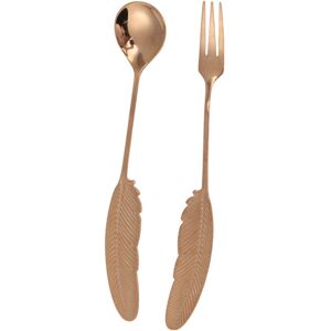 Unique 1 Set Flatware Sets Dishwasher Safe Feather-Designed Spoon Fork 2-Piece Set 304 Stainless Steel Silver Tone 16x3x3cm Rose Gold Tone 0.01 In. L X 0.01 In. W X 0.01 In. H Unique 1 Set Flatware Sets Dishwasher Safe Feather-Designed Spoon Fork 2-Piece Set 304 Stainless Steel Silver Tone 16x3x3cm Rose Gold Tone 0.01 In. L X 0.01 In. W X 0.01 In. H